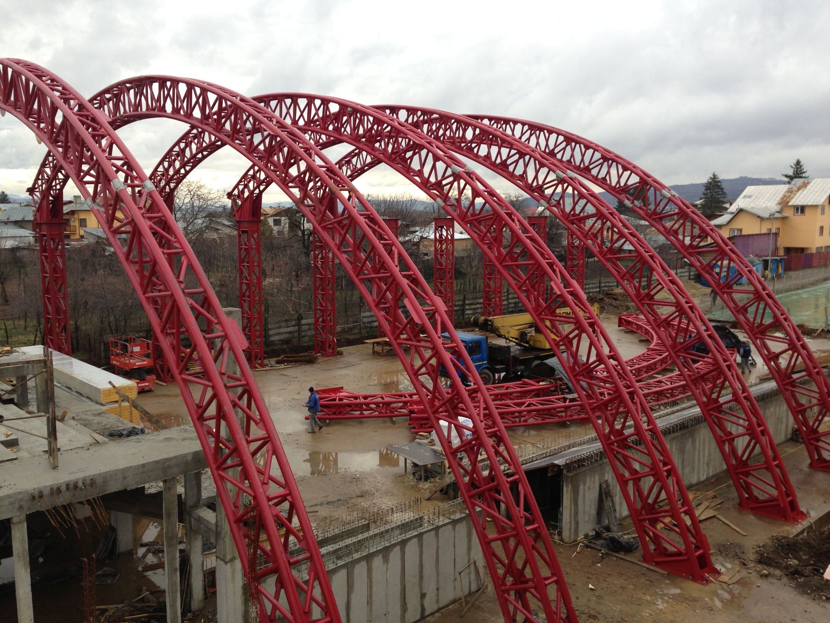 Productie si montaj structura metalica sala sport Aricestii Arhivari
